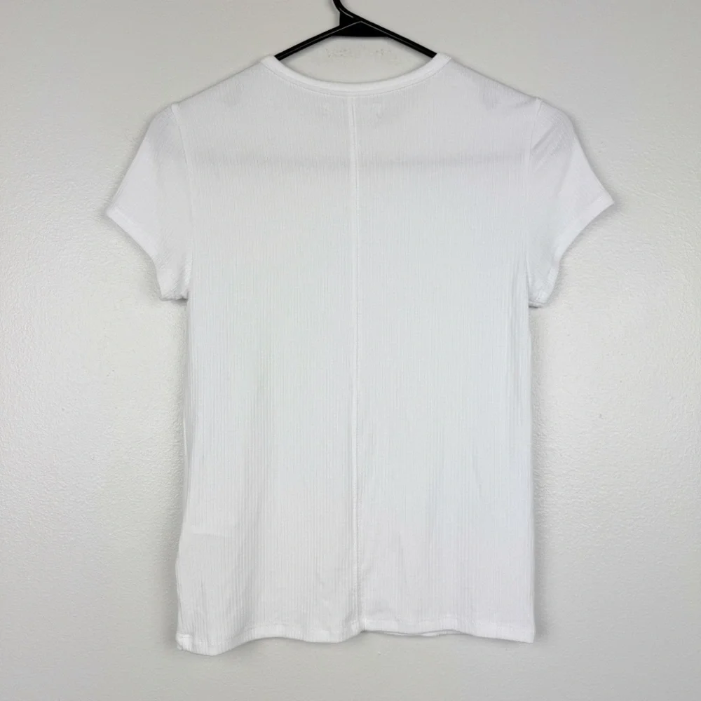 Madewell Drapey Ribbed Buttery Soft Short Sleeve Tee White Size XS NWT - Picture 7 of 9